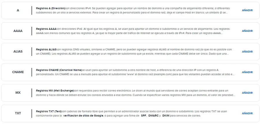 Descripciones de DNS mejoradas e el panel de DreamHost