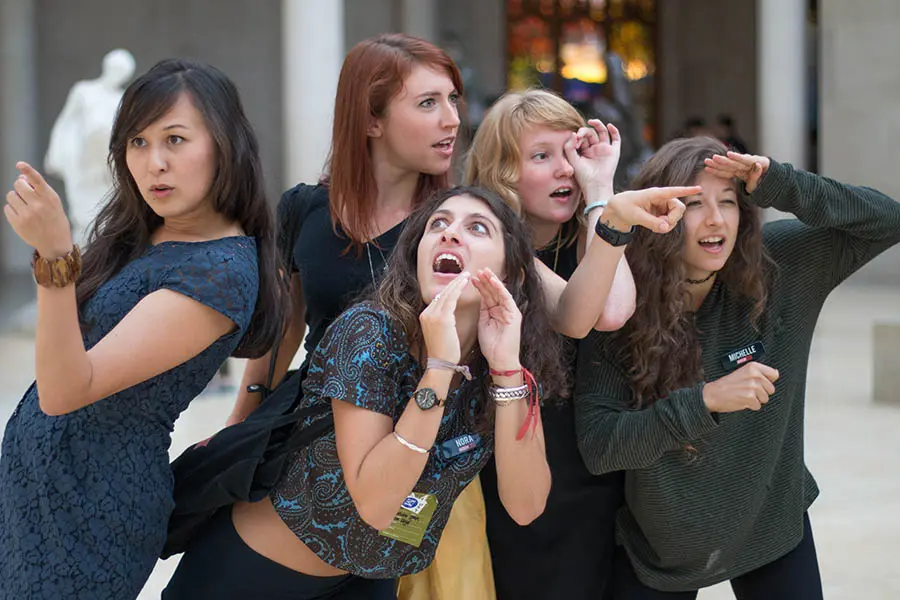 Museum Hack tour guides having fun between tours.
