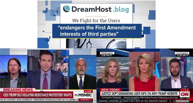 A collage of DreamHost's news appearances