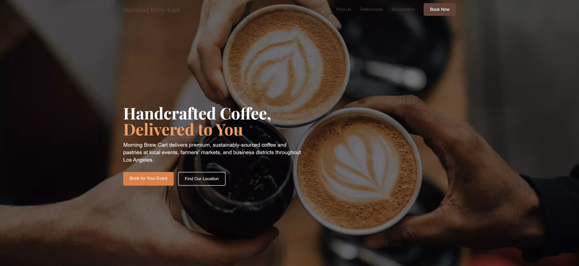Sitio web de negocio de café