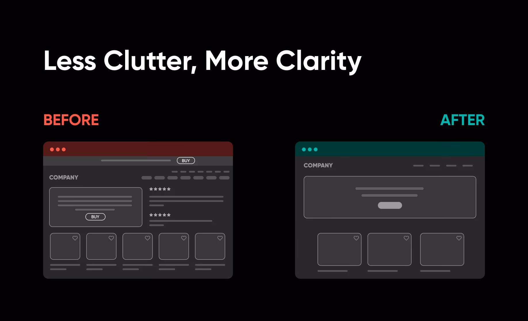 Moins de désordre, plus de clarté — comparaison de design web avant et après