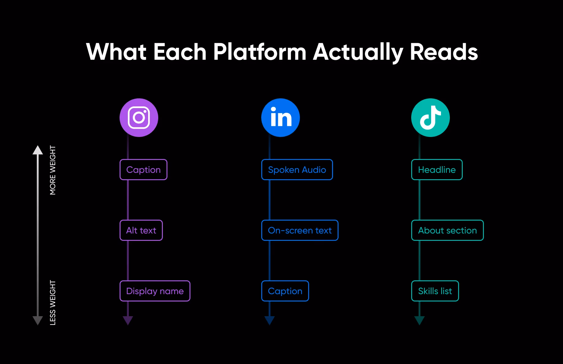 What each social platform actually reads when ranking content