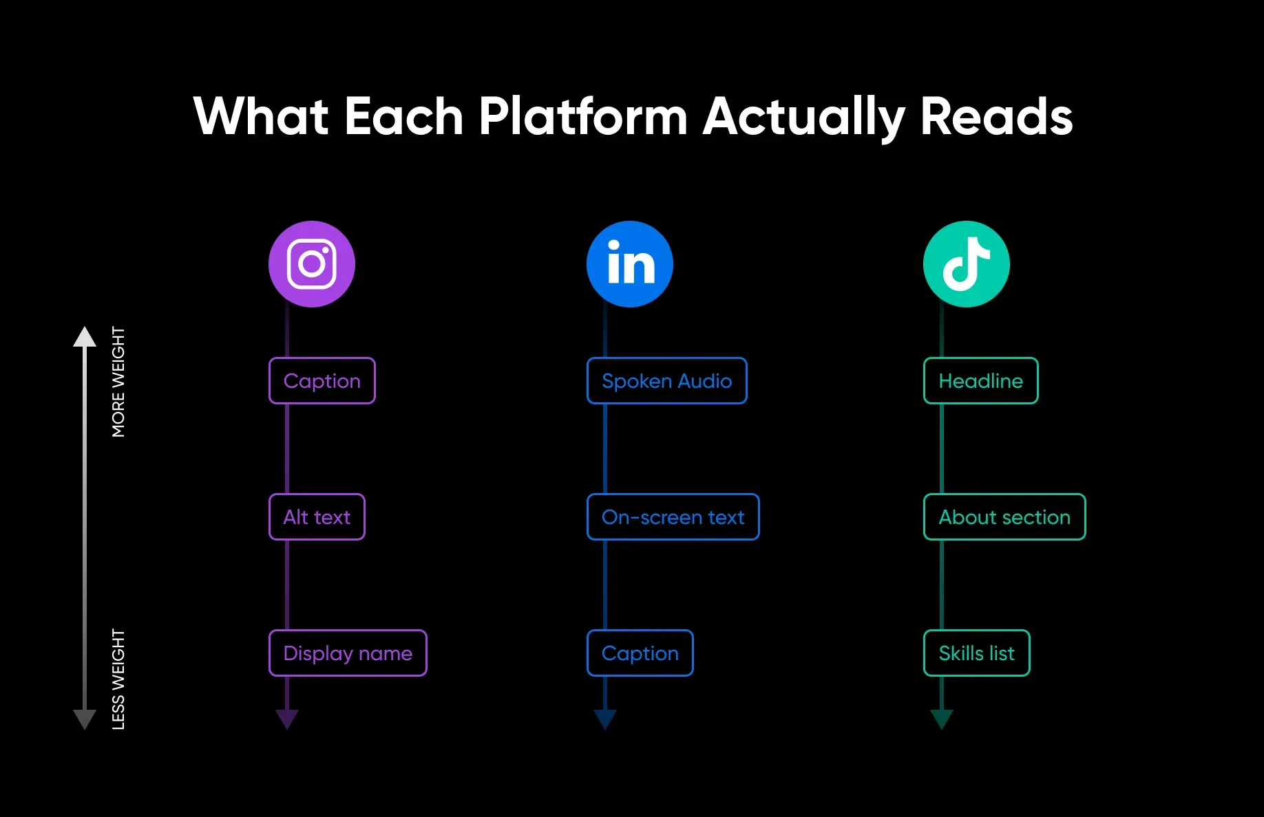 What each social platform actually reads when ranking content