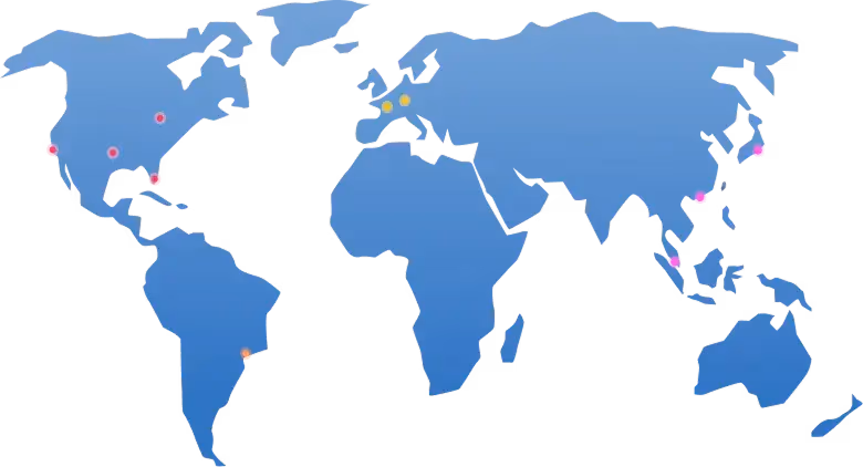 World map showing global content delivery network