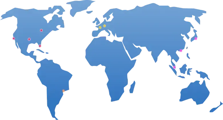 World map showing global content delivery network